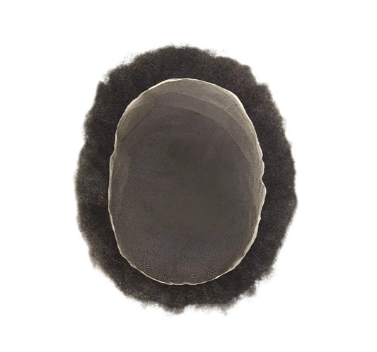 Curly Hair Unit For Men Breathable Swiss Lace Base HBL Hair Extensions Male hair unit