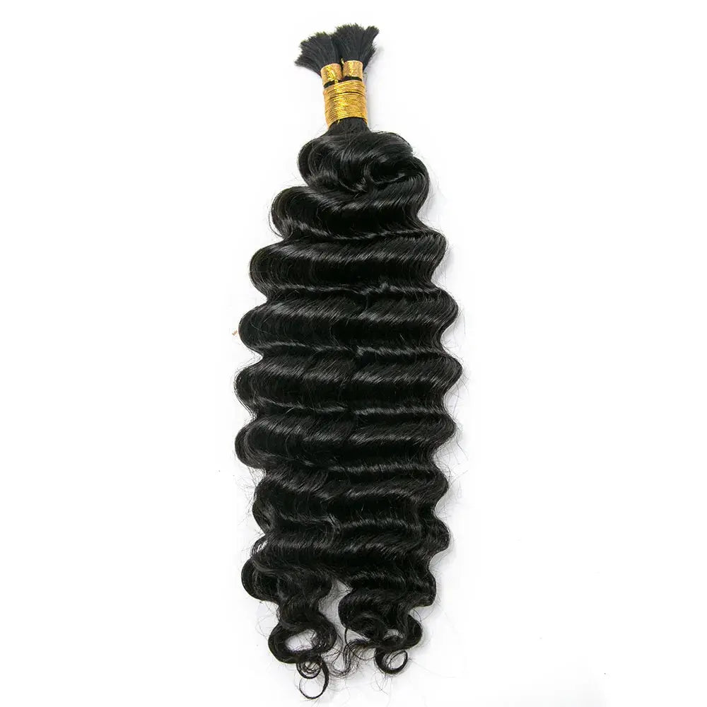 Double Drawn Bulk Pre-Divided Deep Wave HBL Hair Extensions Bulk Hiar