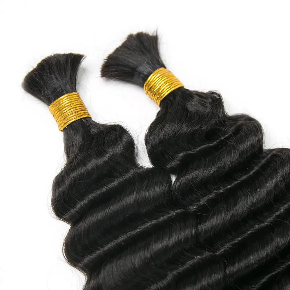Double Drawn Deep Wave Bulk Hair HBL Hair Extensions Bulk Hiar