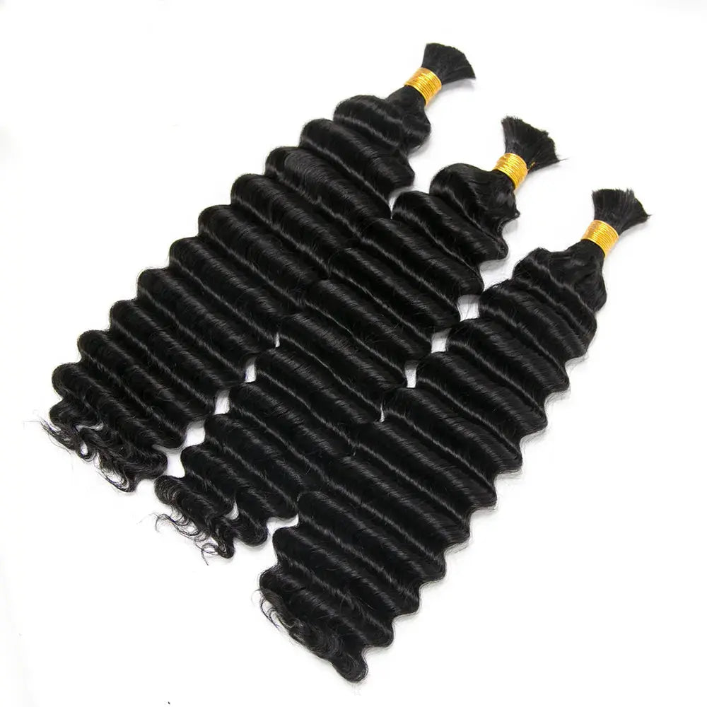 Double Drawn Deep Wave Bulk Hair HBL Hair Extensions Bulk Hiar