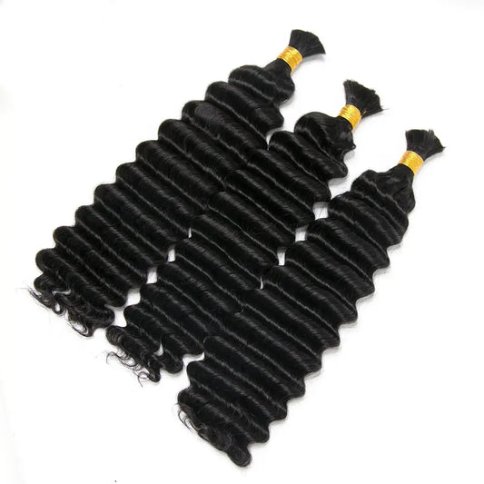 Double Drawn Deep Wave Bulk Hair HBL Hair Extensions Bulk Hiar