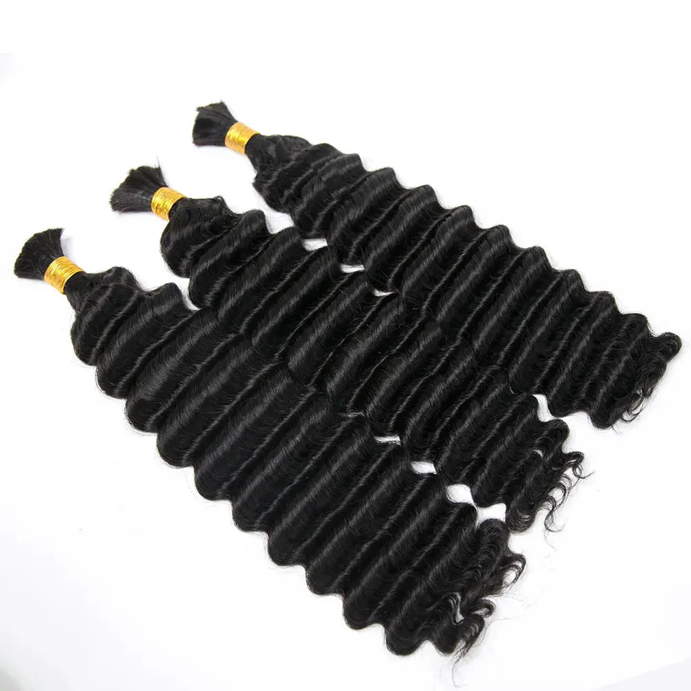 Double Drawn Deep Wave Bulk Hair HBL Hair Extensions Bulk Hiar