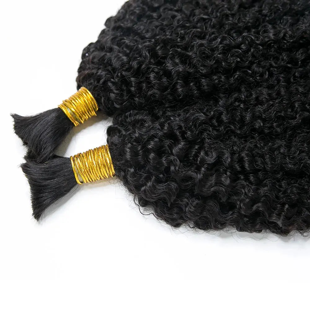 Double Drawn Tight Curly Bulk Hair HBL Hair Extensions Bulk Hiar