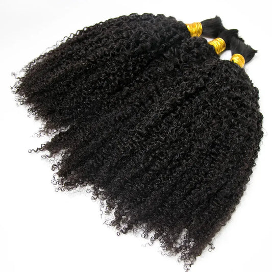 Double Drawn Tight Curly Bulk Hair HBL Hair Extensions Bulk Hiar