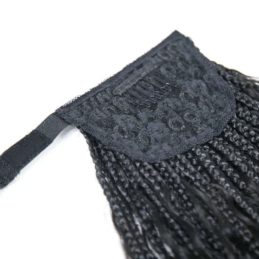 Goddess Boho Braids Ponytail With Human Hair Curls - HBL Hair Extensions