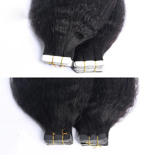 Kinky Straight Tape In HBL Hair Extensions Tape Extensions
