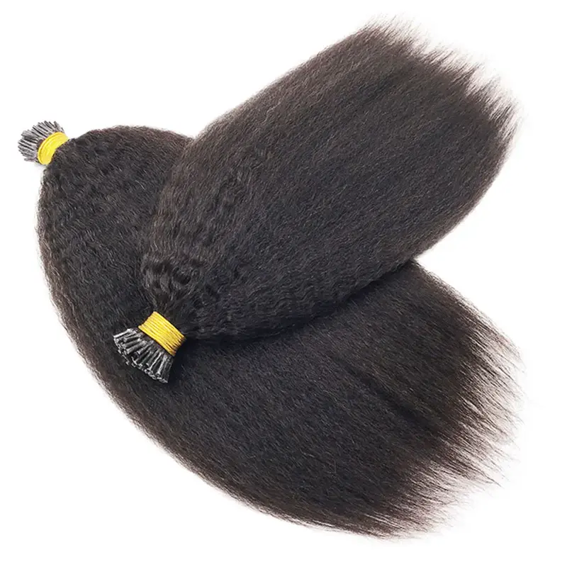 Kinky straight I Tip HBL Hair Extensions I Tip