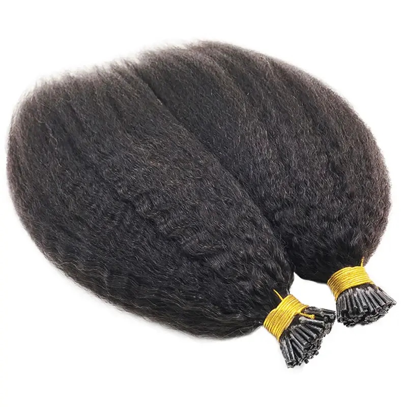 Kinky straight I Tip HBL Hair Extensions I Tip