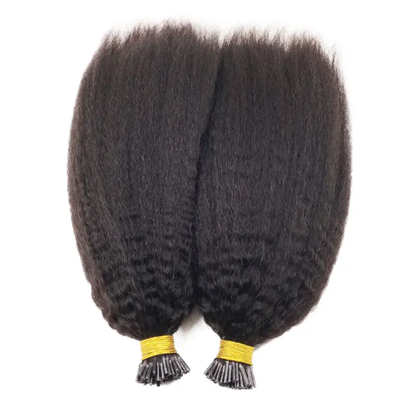 Kinky straight I Tip HBL Hair Extensions I Tip