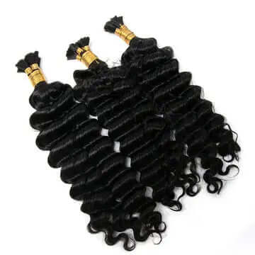 Pre-Divided Deep Wave Bulk Hair HBL Hair Extensions Bulk Hiar