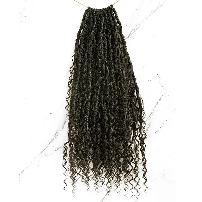 Pre-Looped Crochet Boho Faux Locs With Human Hair HBL Hair Extensions