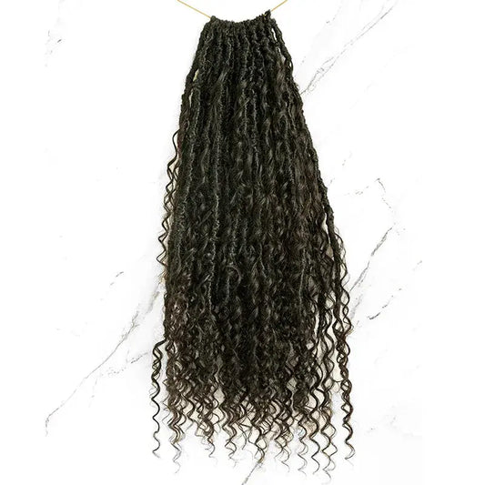 Pre-Looped Crochet Boho Faux Locs With Human Hair HBL Hair Extensions