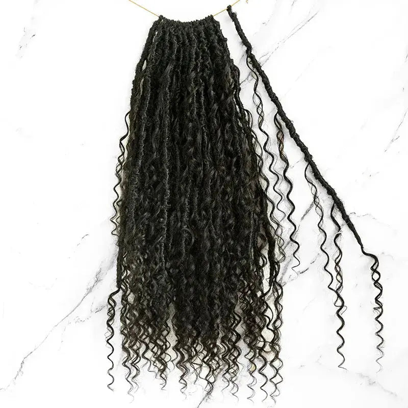 Pre-Looped Crochet Boho Faux Locs With Human Hair HBL Hair Extensions