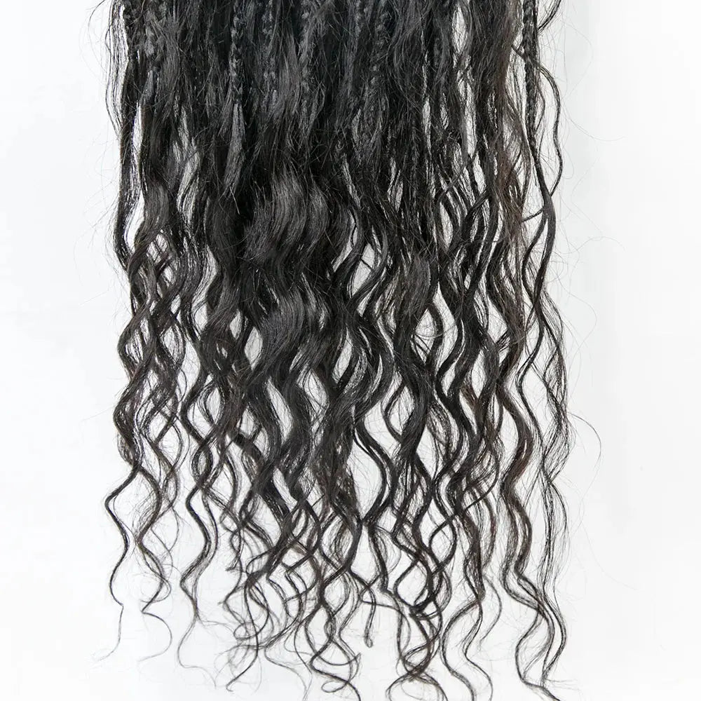 Pre-Looped Crochet Mermaid Boho Box Braids With Loose Wave Human Hair HBL Hair Extensions