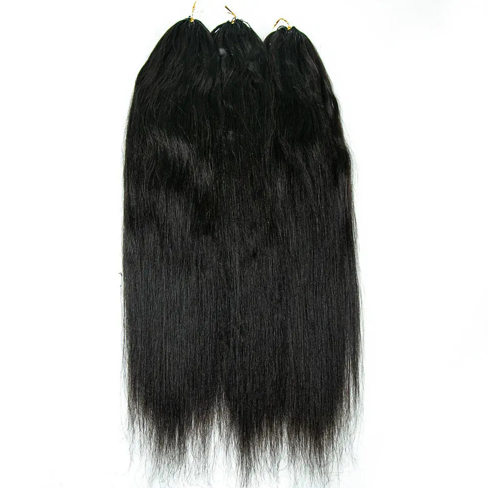 Relaxed Light Yaki Straight Crochet Human Hair HBL Hair Extensions Crochet