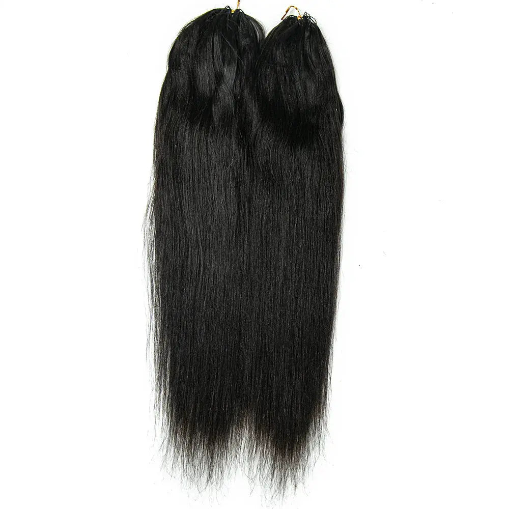 Relaxed Light Yaki Straight Crochet Human Hair HBL Hair Extensions Crochet