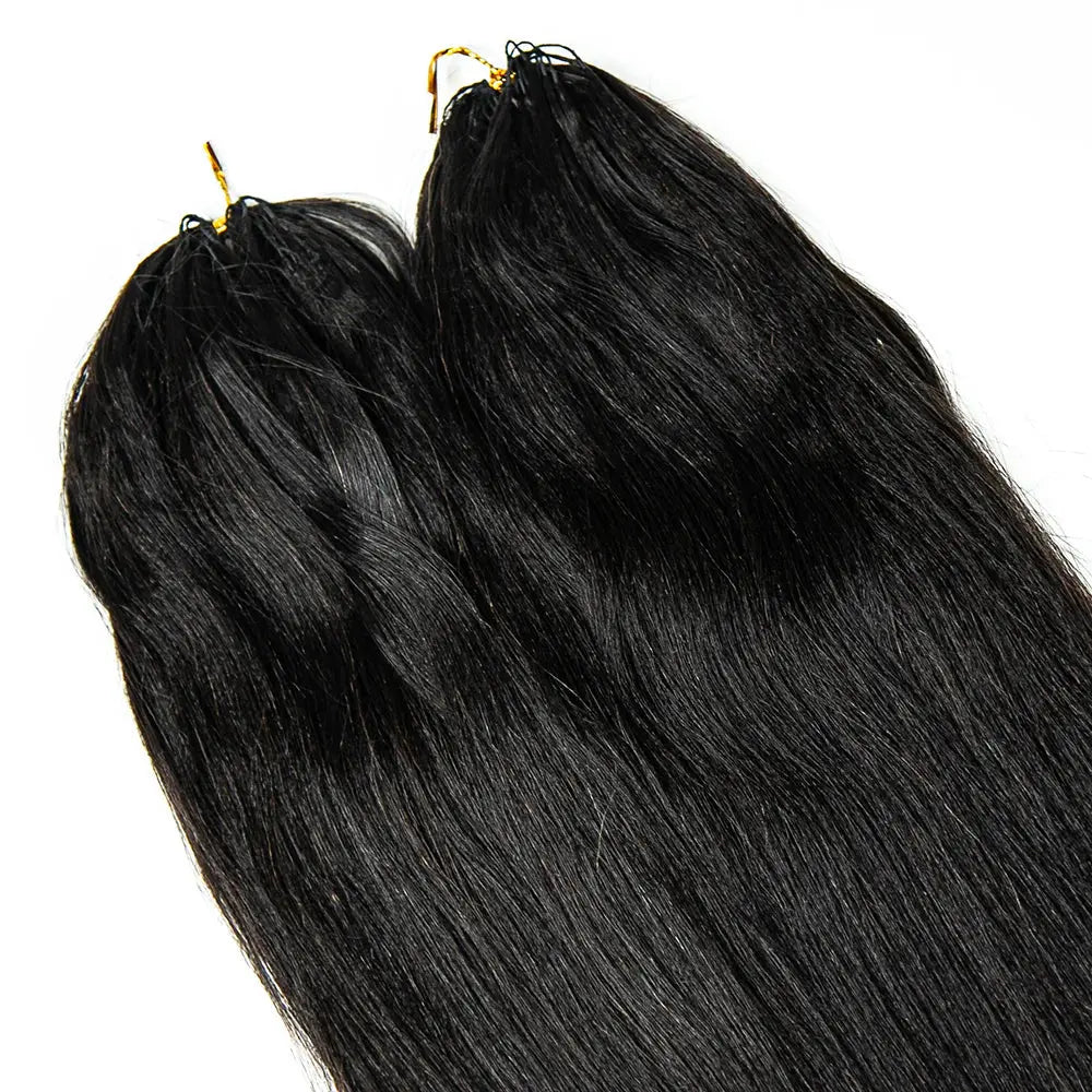 Relaxed Light Yaki Straight Crochet Human Hair HBL Hair Extensions Crochet