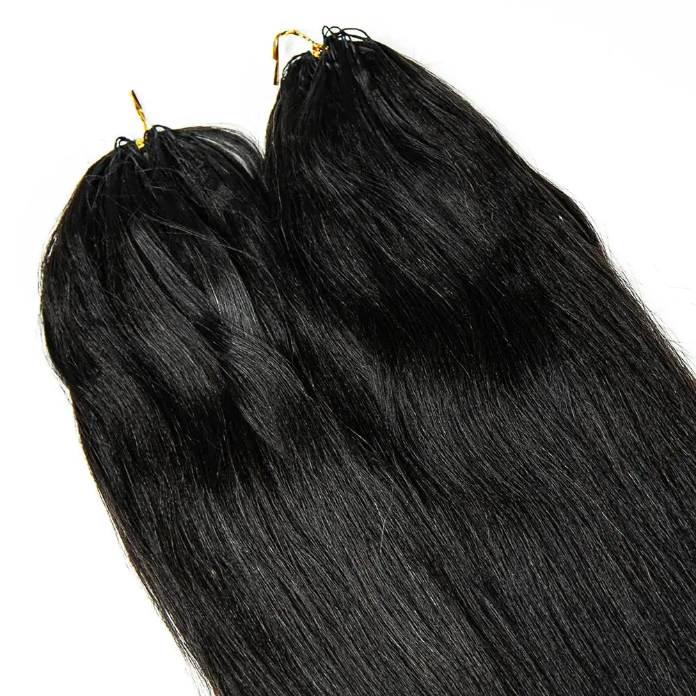 Relaxed Light Yaki Straight Crochet Human Hair HBL Hair Extensions Crochet