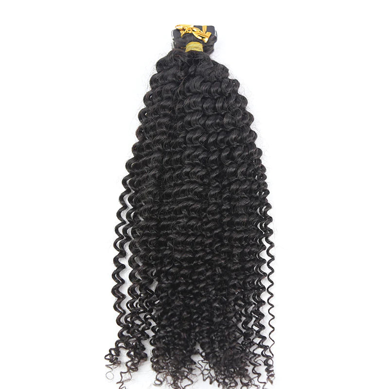 Afro Kinky Curly Tape In HBL Hair Extensions 16 Natural