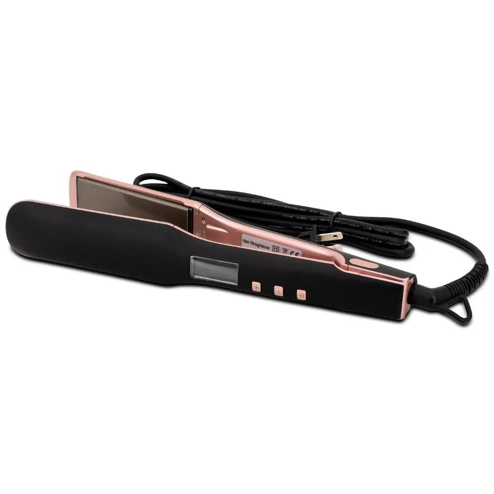 Black and Pink Titanium Flat Iron  480 degrees - HBL Hair Extensions