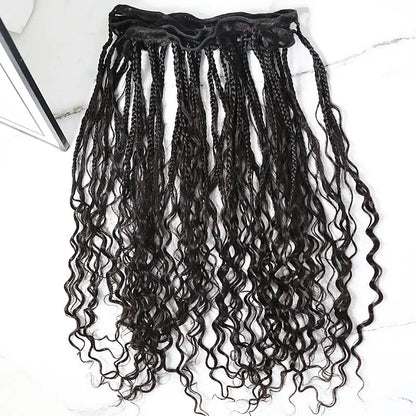 Boho Box Braid Weft Bundles :with Deep Wave Human Hair HBL Hair Extensions