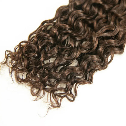 Double Drawn Brown Water Wave Bulk Hair HBL Hair Extensions Bulk Hiar