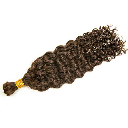 Double Drawn Brown Water Wave Bulk Hair HBL Hair Extensions Bulk Hiar