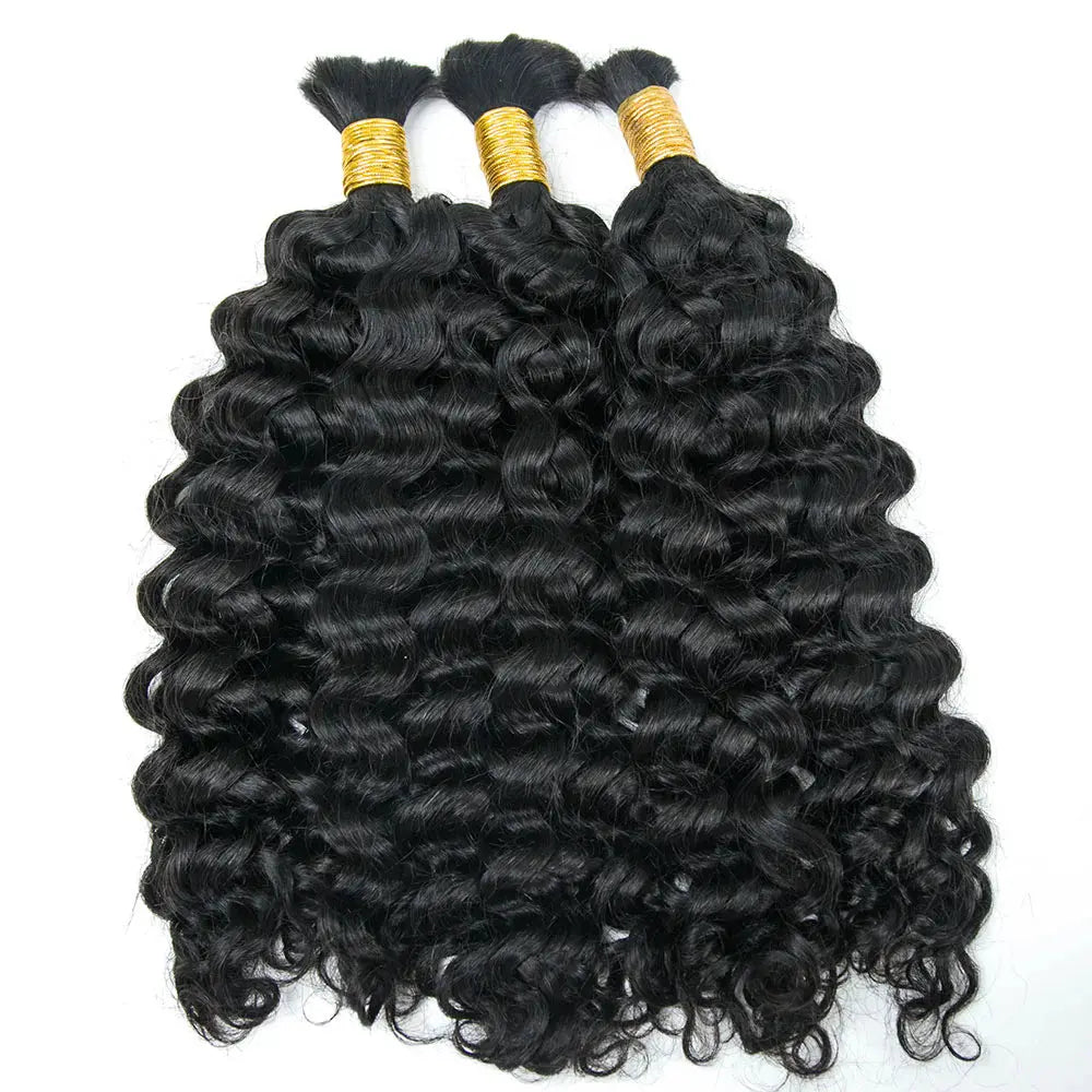Double Drawn Natural Wave Bulk Hair HBL Hair Extensions Bulk Hiar