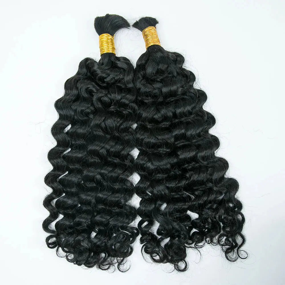 Double Drawn Natural Wave Bulk Hair HBL Hair Extensions Bulk Hiar