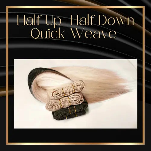 Half Up Half Down Quick Weave: Classic or with Lace Frontal/Closure HBL Hair Extensions Hair Service, Quick Weave