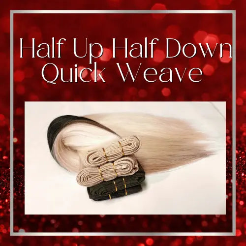 Half Up Half Down Quick Weave: Classic or with Lace Frontal/Closure HBL Hair Extensions Hair Service, Quick Weave