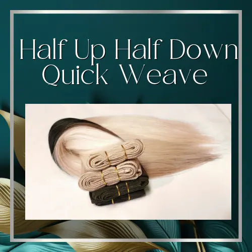 Half Up Half Down Quick Weave: Classic or with Lace Frontal/Closure HBL Hair Extensions Hair Service, Quick Weave