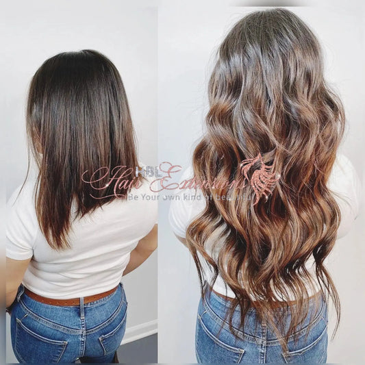 Braid less Beaded Micro Weft Hair Extension Installation HBL Hair Extensions Hair Service