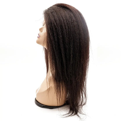 Kinky Straight Mono Lace Front PU Medical Wig - HBL Hair Extensions