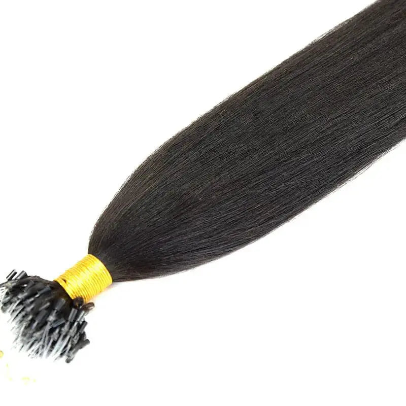 Micro Loop HAIR EXTENSION Light Yaki Straight Human Hair HBL Hair Extensions Microloop