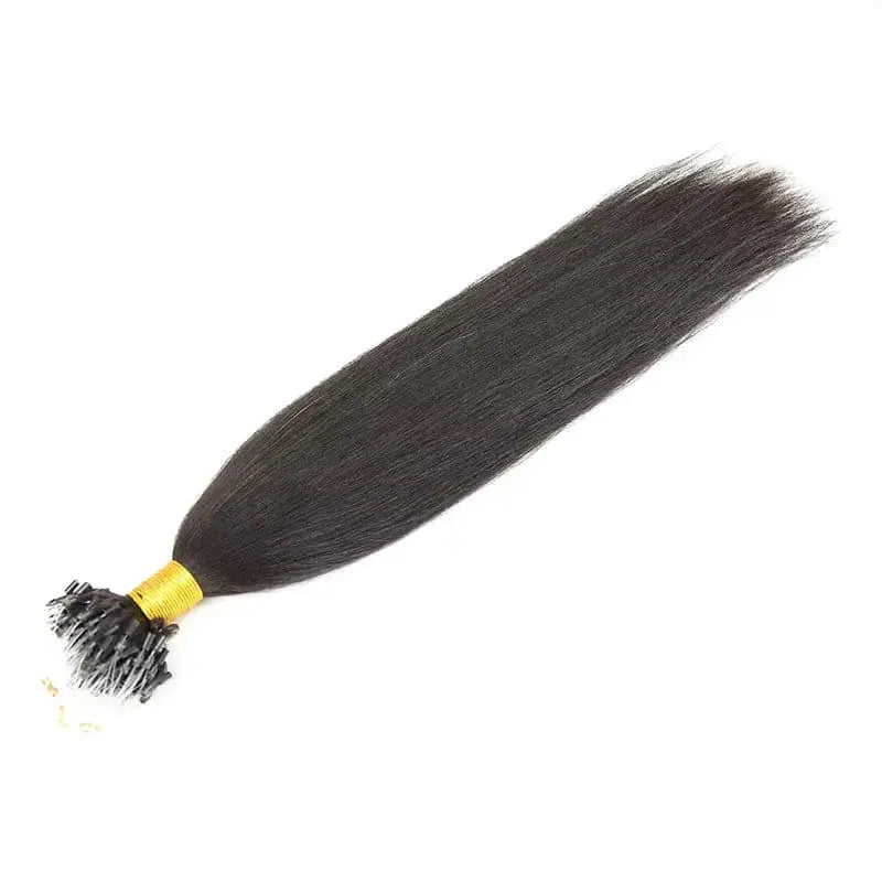 Micro Loop HAIR EXTENSION Light Yaki Straight Human Hair HBL Hair Extensions Microloop