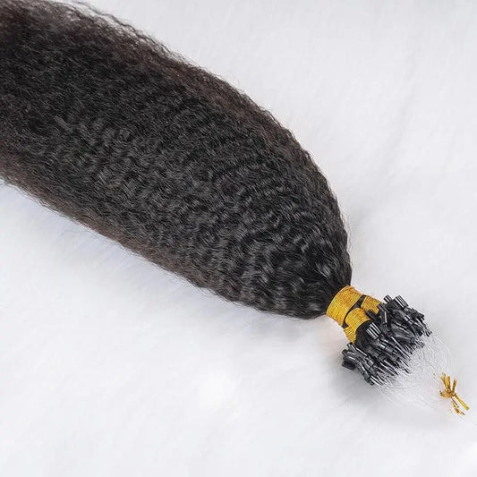 Micro Loop HAIR EXTENSION Kinky Straight Human Hair HBL Hair Extensions Microloop