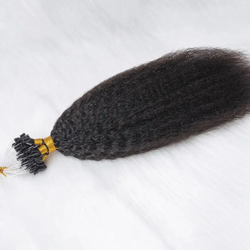 Micro Loop HAIR EXTENSION Kinky Straight Human Hair HBL Hair Extensions Microloop