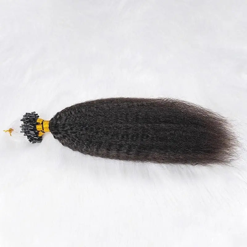 Micro Loop HAIR EXTENSION Kinky Straight Human Hair HBL Hair Extensions Microloop