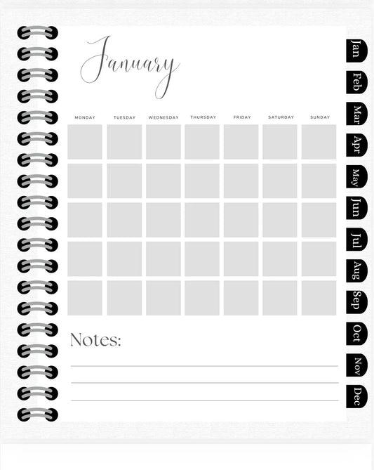Monthly Planner HBL Hair Extensions Digital Download
