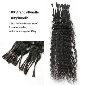 Pre-Divided Deep Wave Bulk Hair HBL Hair Extensions Bulk Hiar