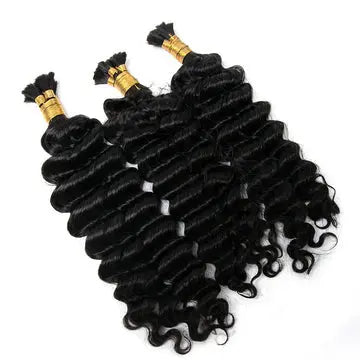 Pre-Divided Deep Wave Bulk Hair HBL Hair Extensions Bulk Hiar