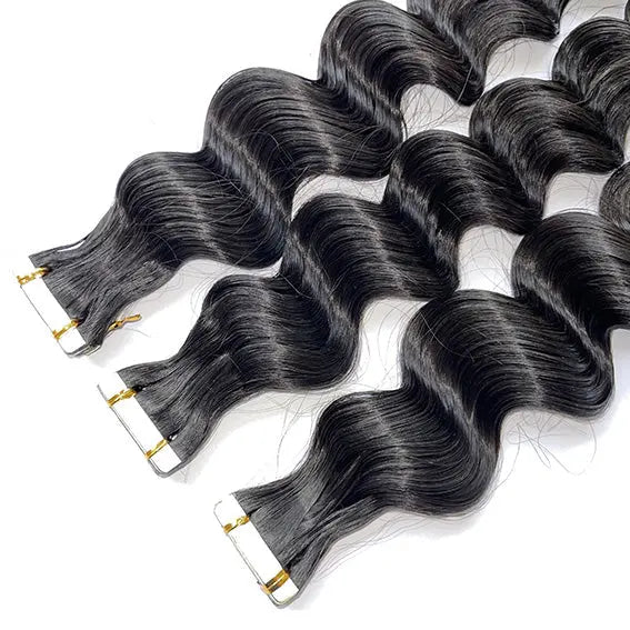 Raw Deep Wave Tape In Extensions - HBL Hair Extensions