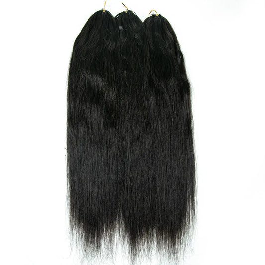 Relaxed Light Yaki Straight Crochet Human Hair HBL Hair Extensions Crochet