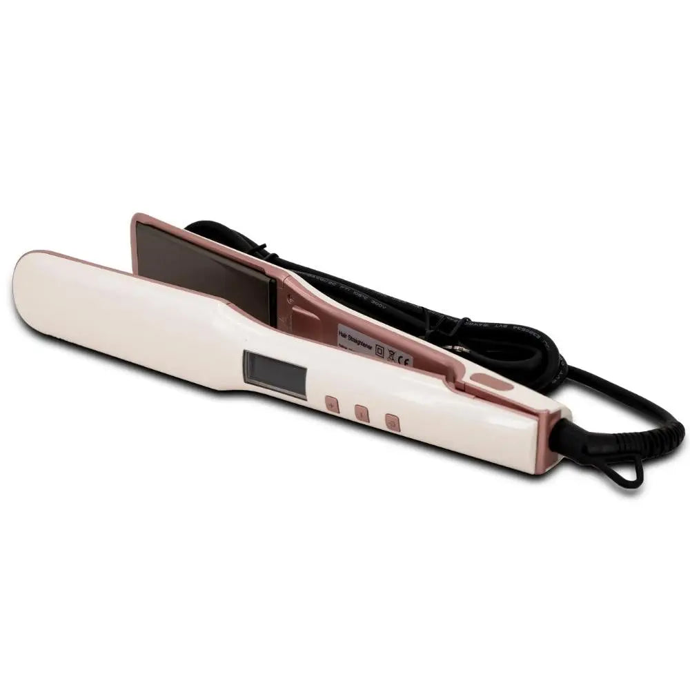 White and Pink Titanium Flat Iron 480 degrees - HBL Hair Extensions