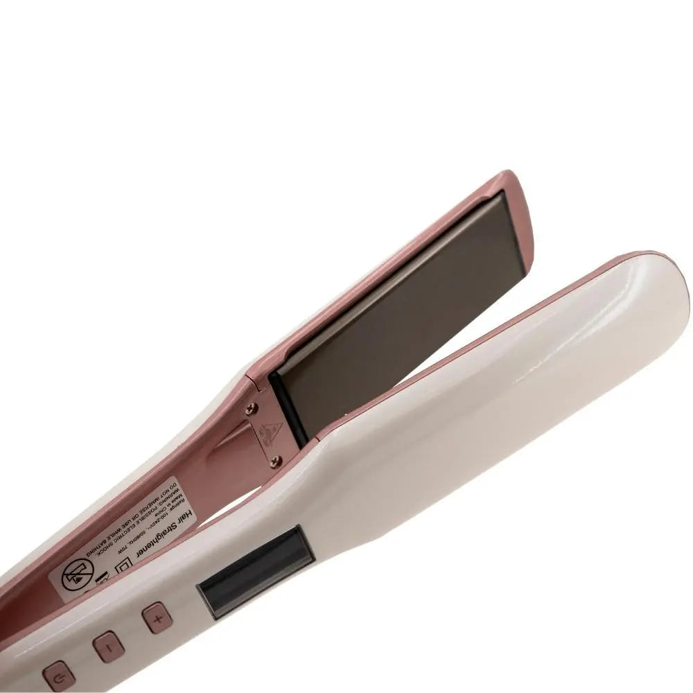 White and Pink Titanium Flat Iron 480 degrees - HBL Hair Extensions