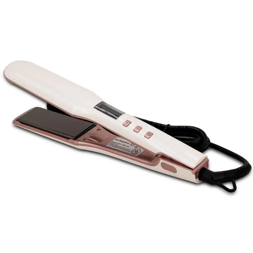 White and Pink Titanium Flat Iron 480 degrees - HBL Hair Extensions