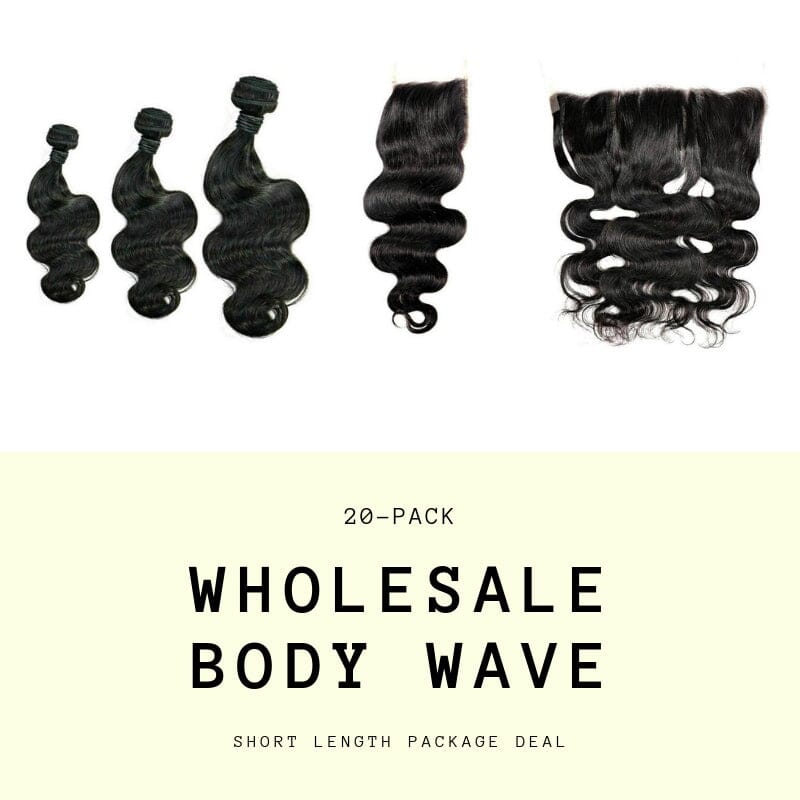 Brazilian Body Wave Short Length Wholesale Package HBL Hair Extensions 