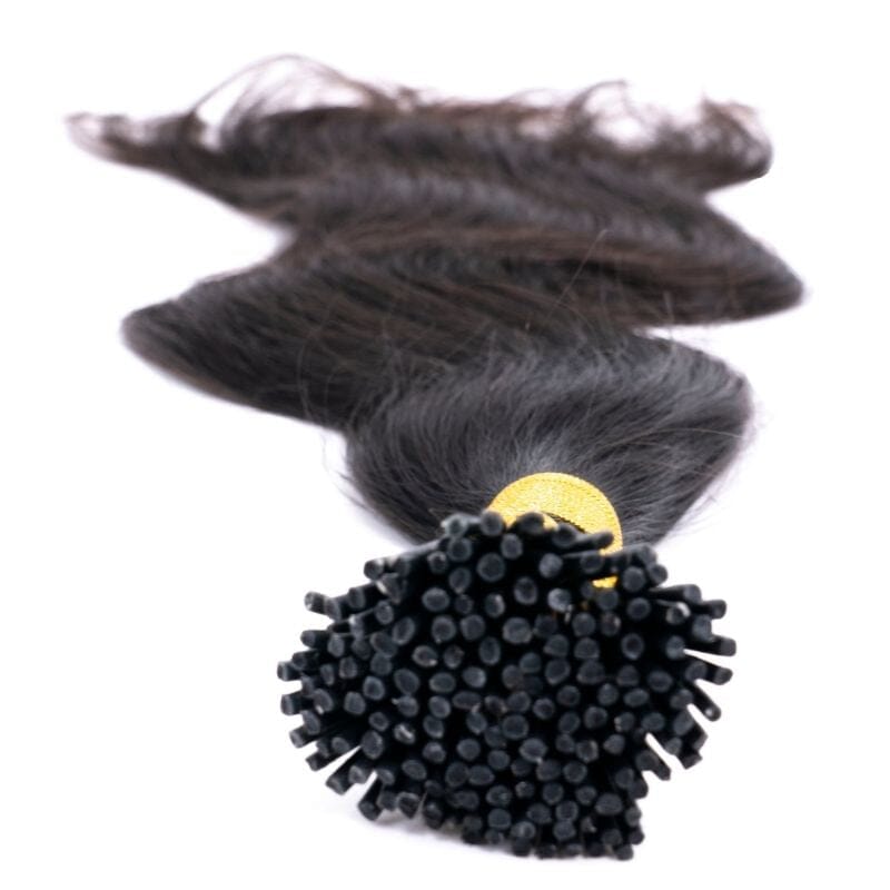 Indian Wavy Natural Black I-Tip HBL Hair Extensions 