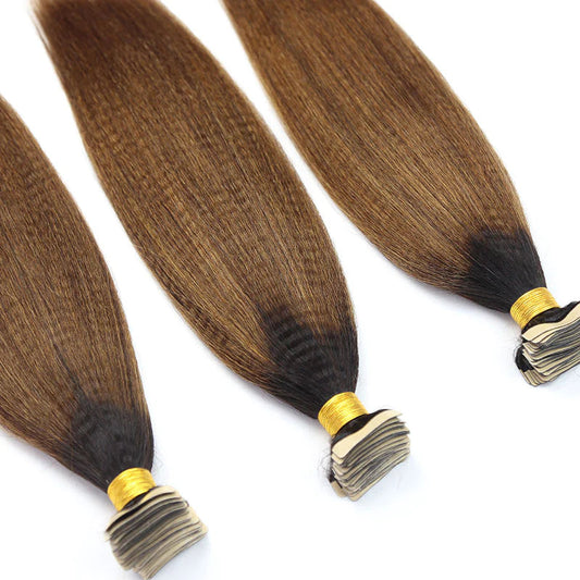 1B/30 Yaki Straight Tape In HBL Hair Extensions 